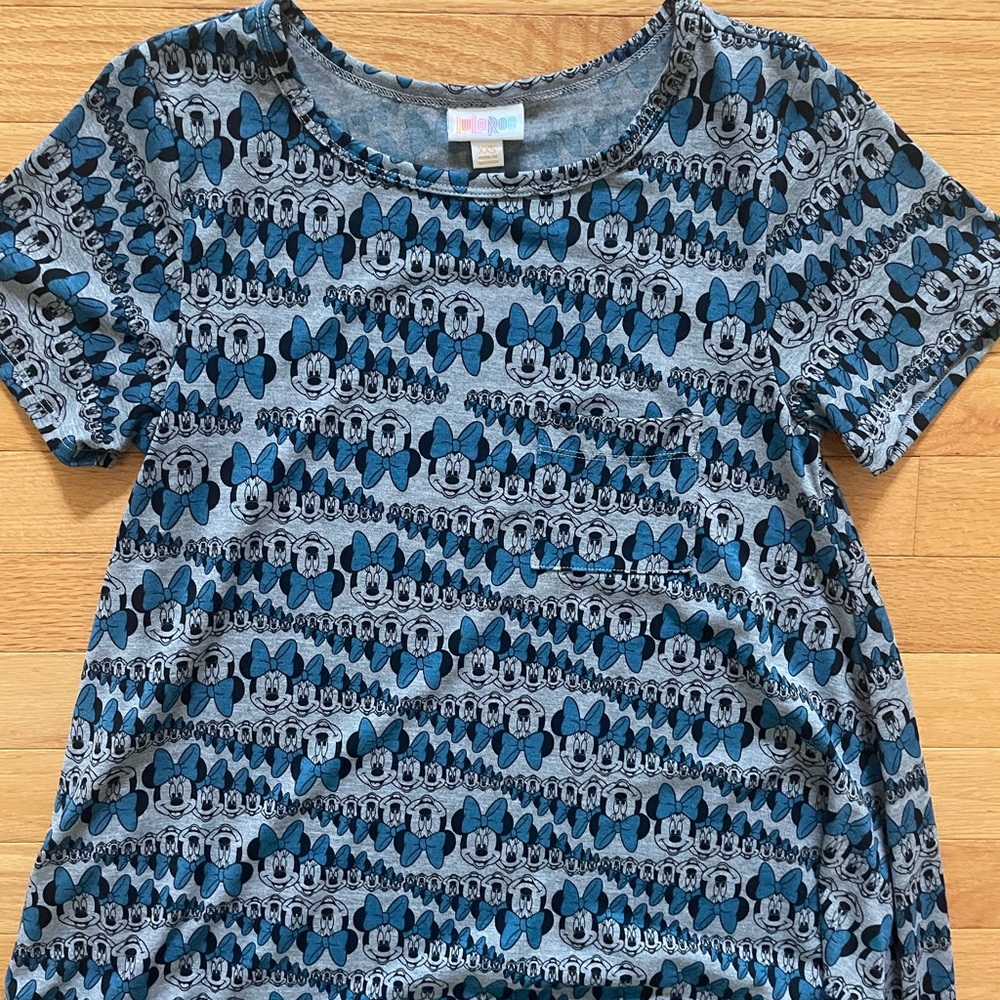 LULAROE MINNIE MOUSE Dress Blue Patterned Short Sleeve Dress - Picture 2 of 4